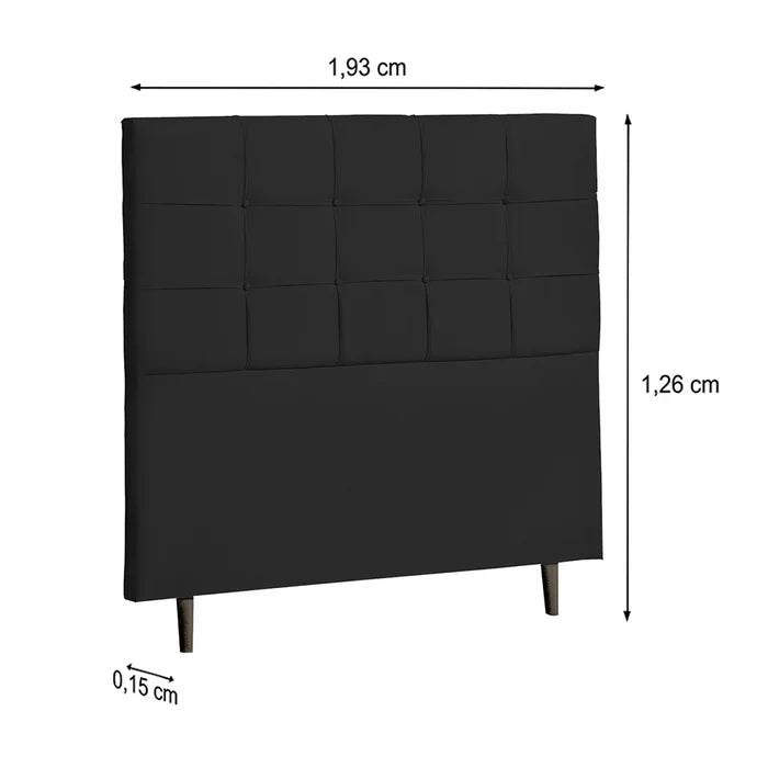 Cabeceira Italian Luna Tam:193x126x7 Cor:VL Marrom