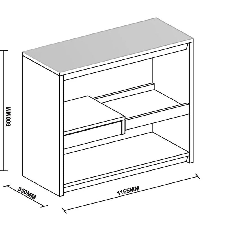 Aparador New Ceval Vanessa   1165 X 800 X 350  Branco/Preto