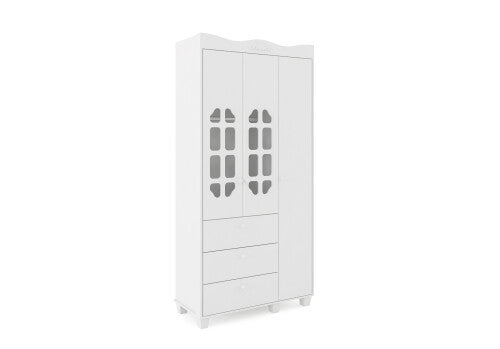 Roupeiro Fiorelo 3x3 Fiore Plus - Branco Brilho